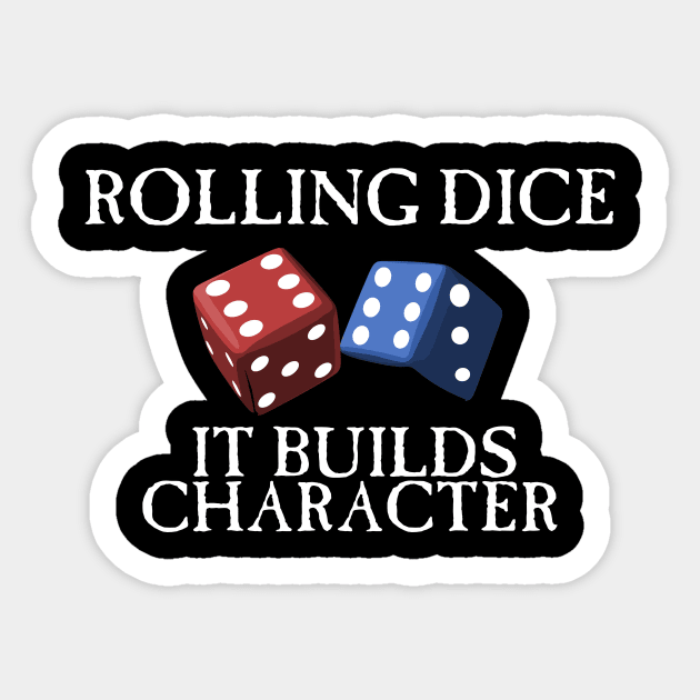Rolling Dice Builds Character Sticker by SimonBreeze